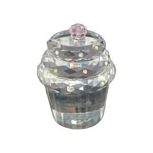 Simon Design Crystal Cupcake Paperweight Rhinestone Sprinkles 3.5"